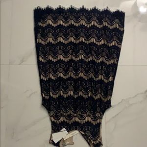 Blue Nude Lace Dress